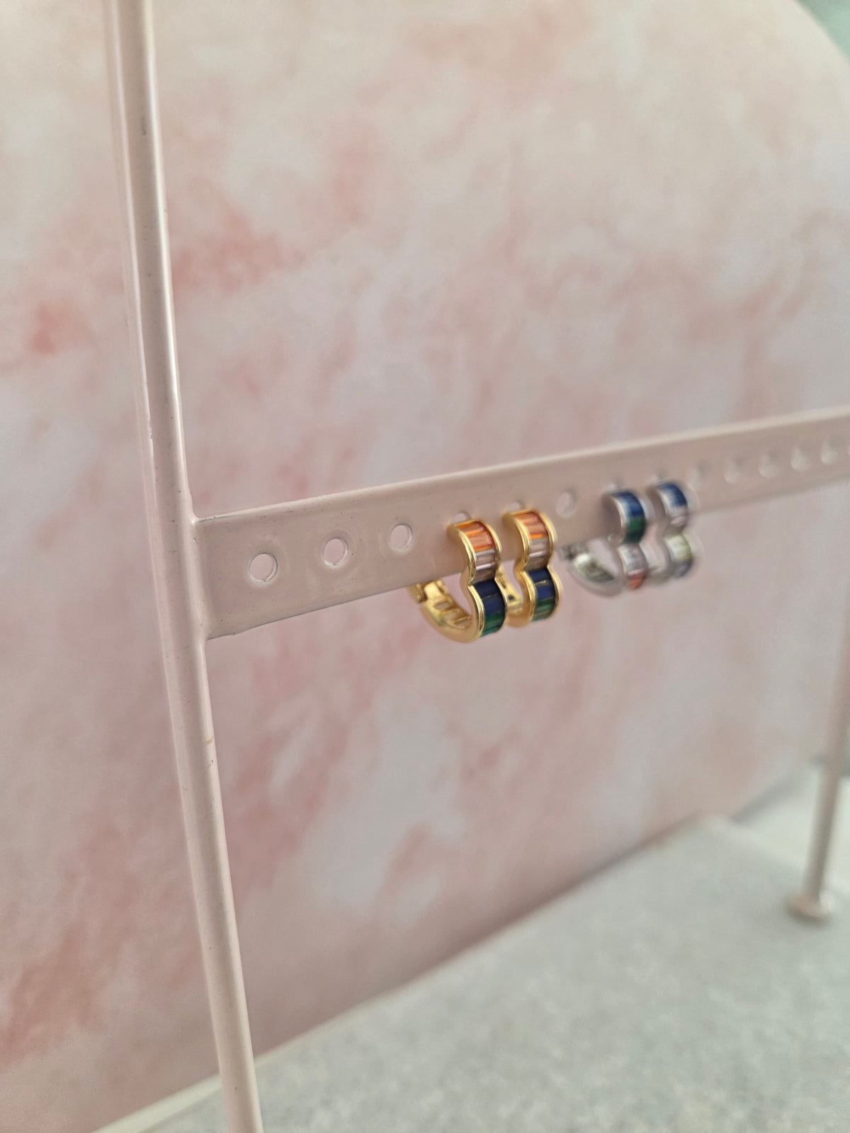 Oorbellen 'Rainbow Gems' hart