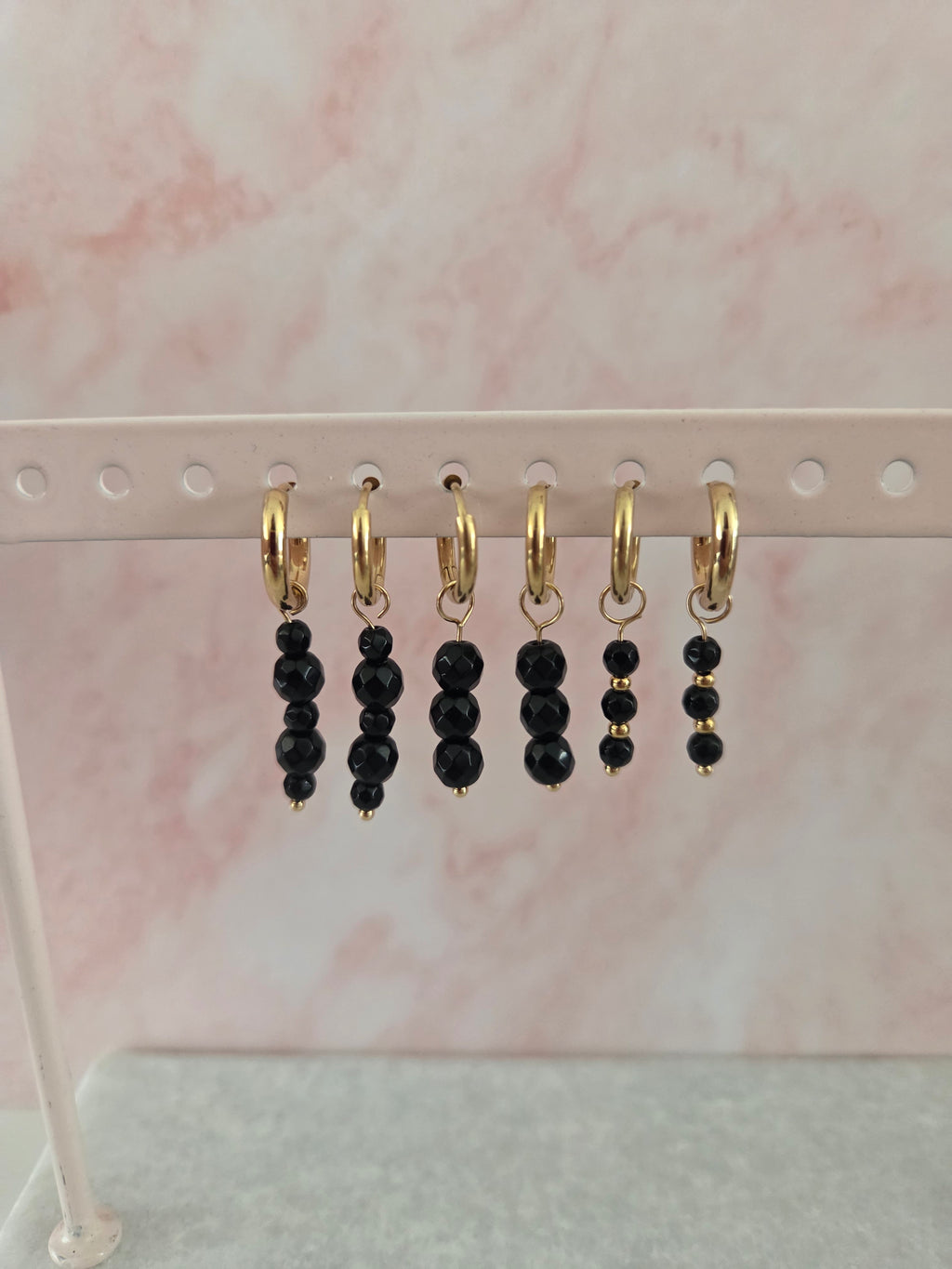 Oorbellen 'Noir Glow'