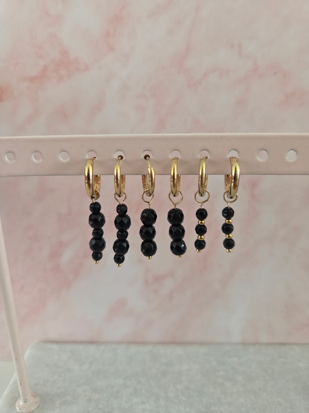Oorbellen 'Noir Glow'