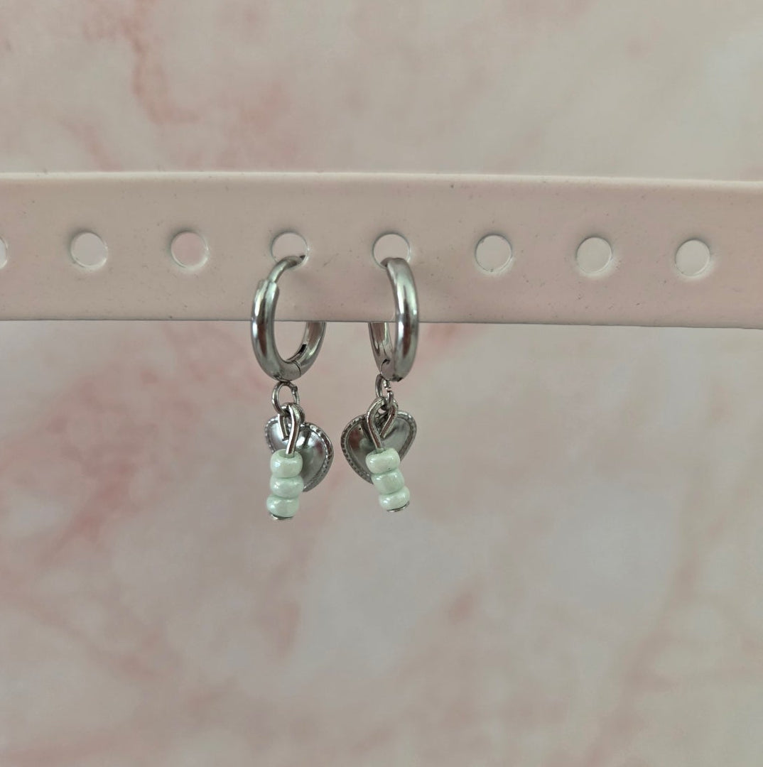 Oorbellen 'Minty Hearts'