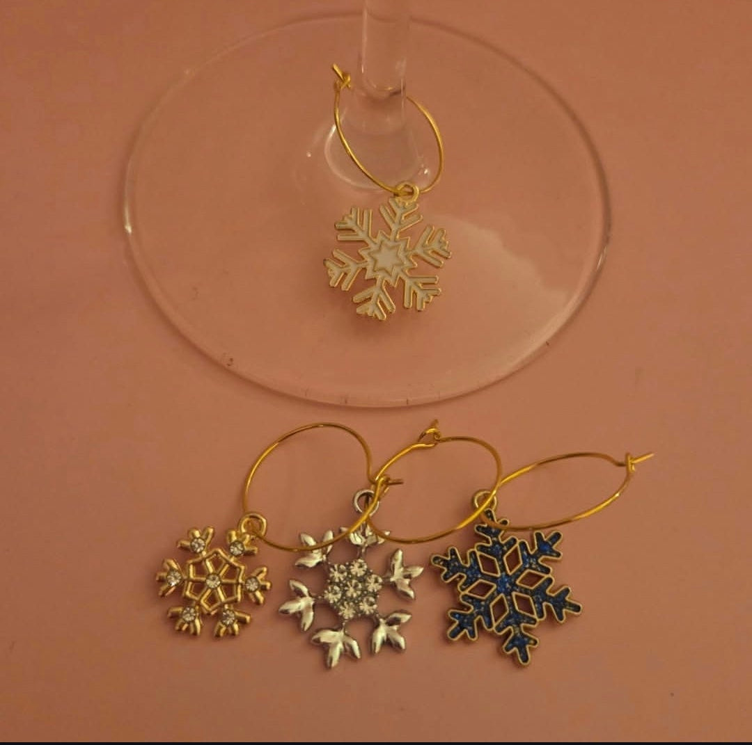 Wijnglasmarkers 'Snowflake'