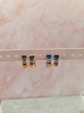 Oorbellen 'Rainbow Gems' rond