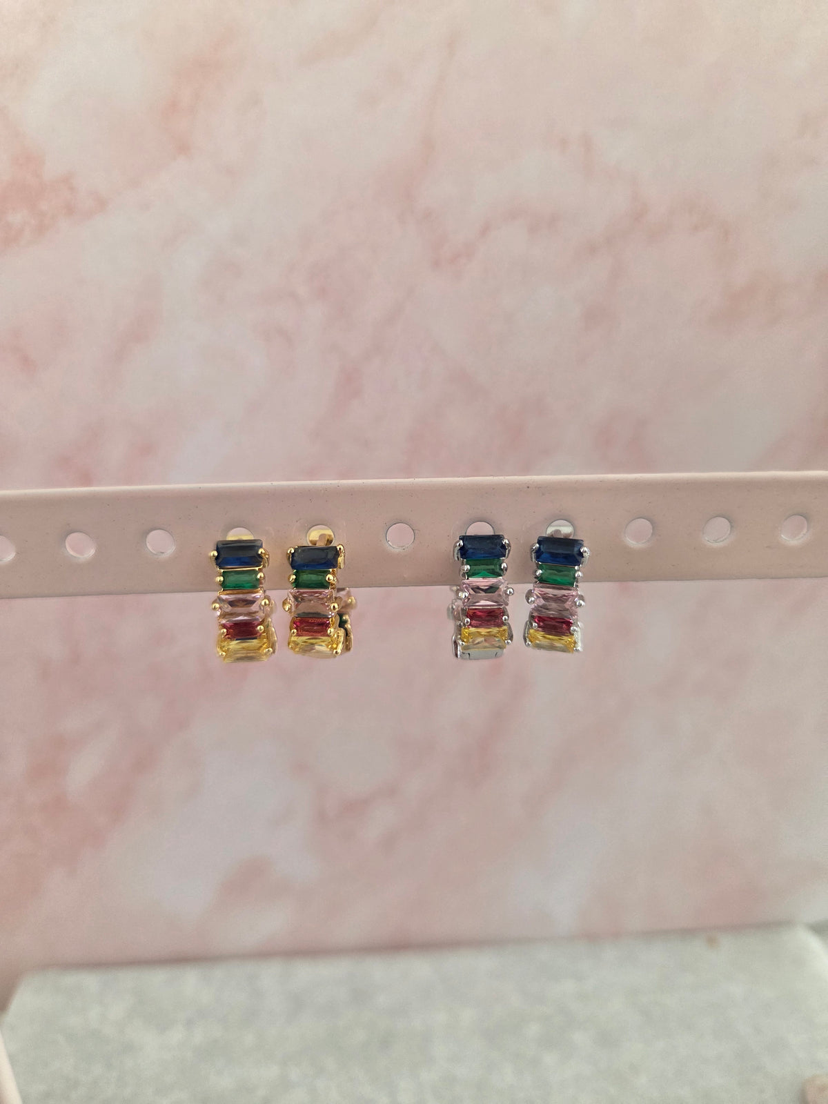 Oorbellen 'Rainbow Gems' rond
