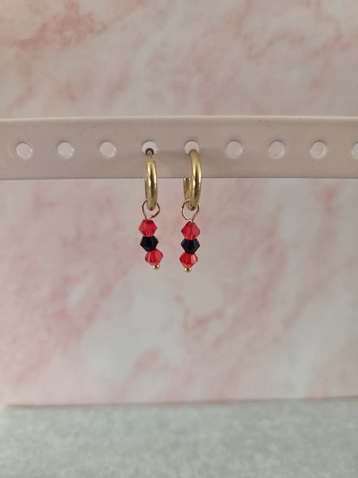 Oorbellen 'Ruby Night'
