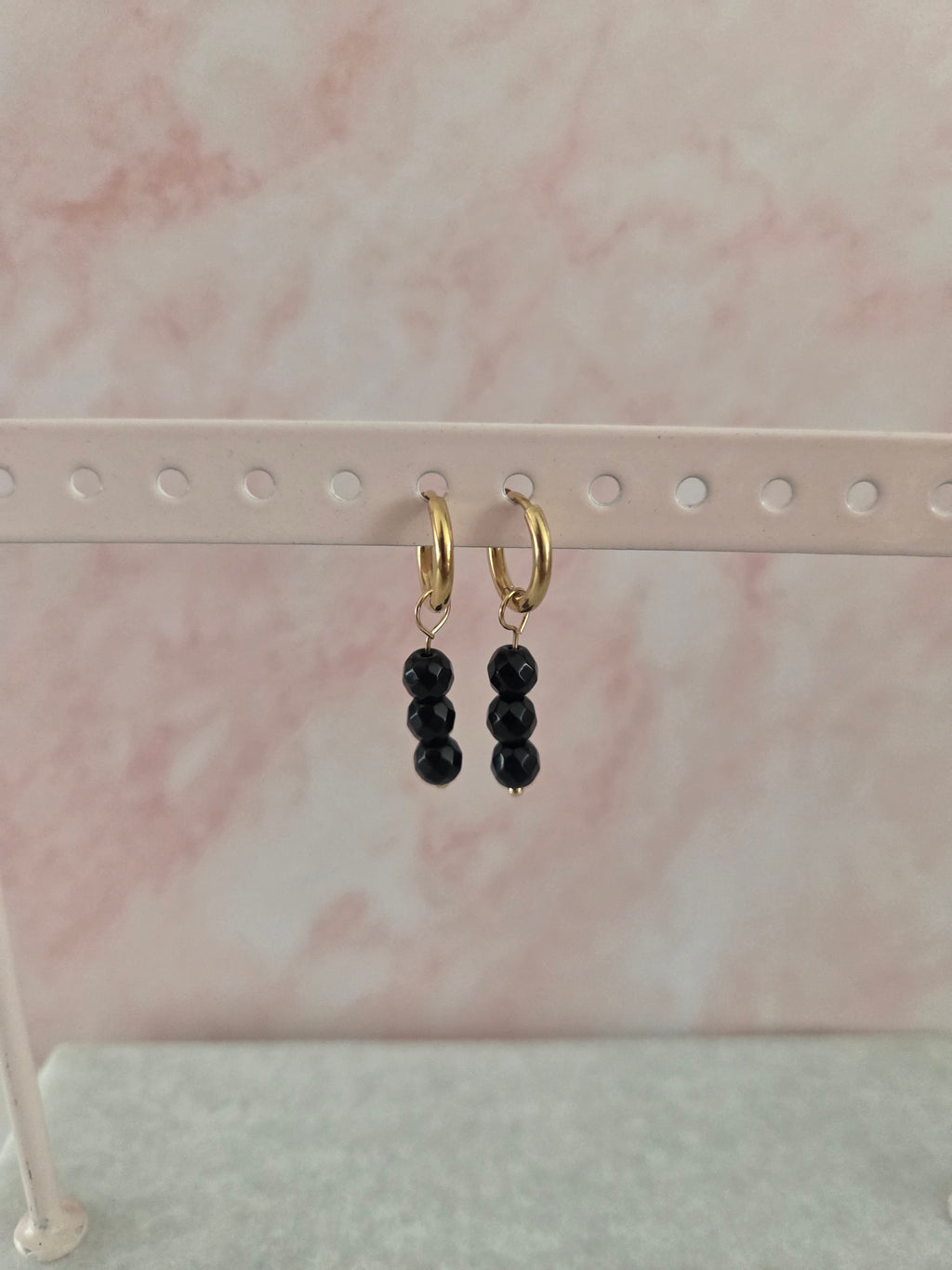 Oorbellen 'Noir Glow'