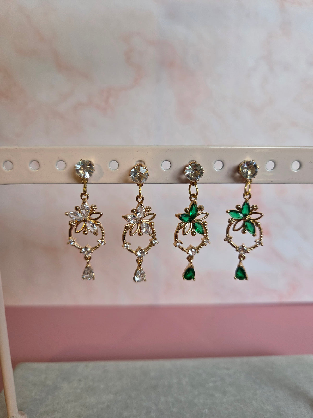 Oorbellen 'floral cyrstal'