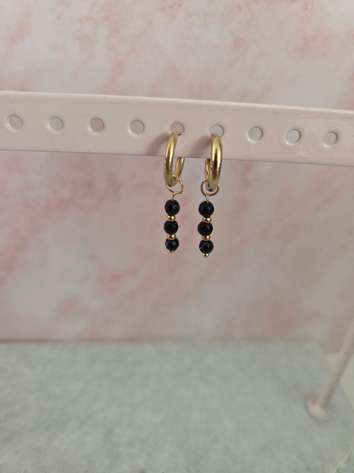 Oorbellen 'Noir Glow'