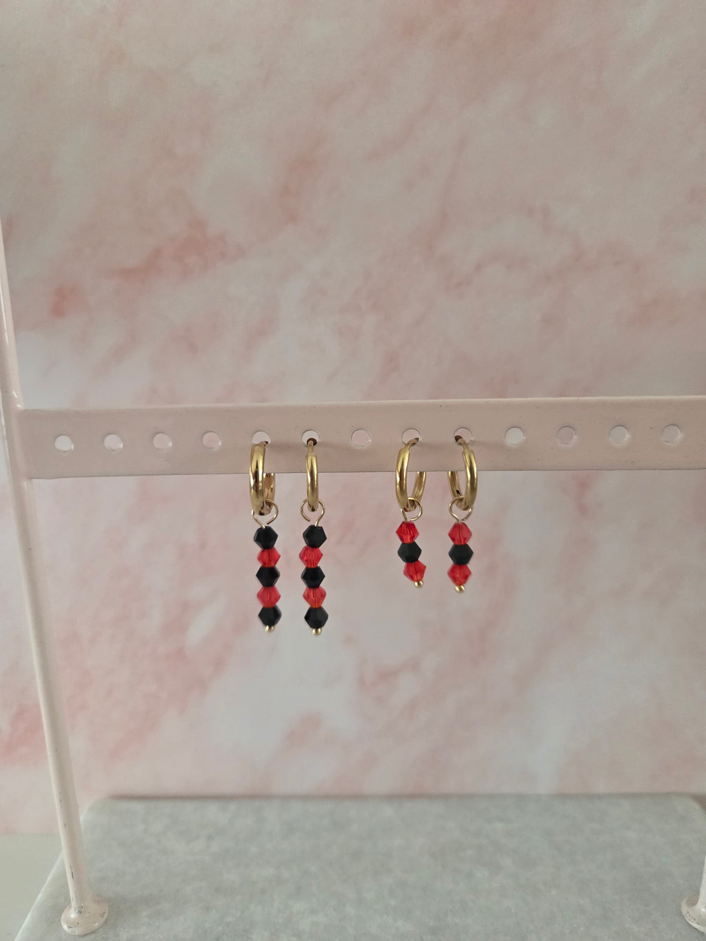 Oorbellen 'Ruby Night'
