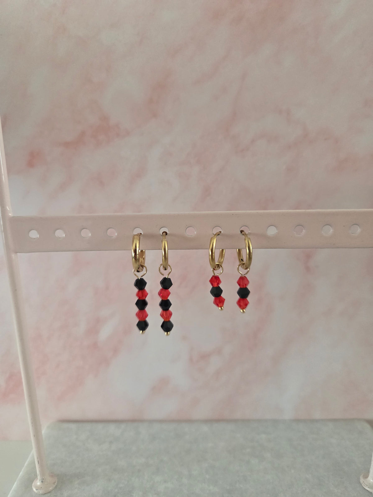 Oorbellen 'Ruby Night'