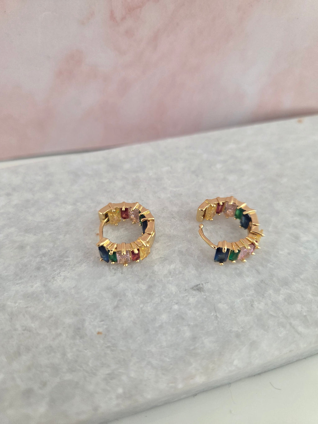 Oorbellen 'Rainbow Gems' rond